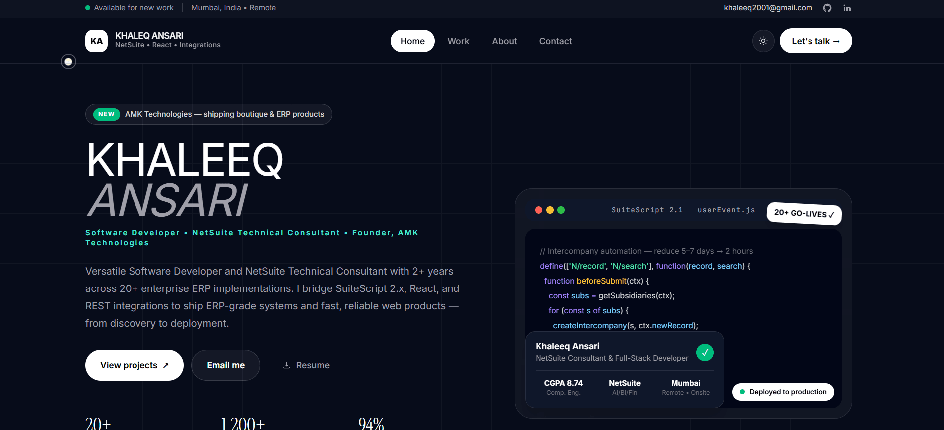 Khaleeq Portfolio preview
