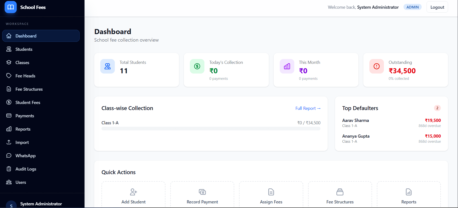 School Fees Management System preview